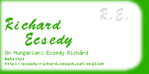 richard ecsedy business card