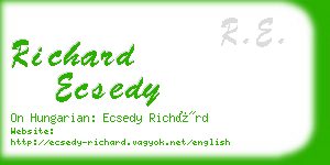 richard ecsedy business card